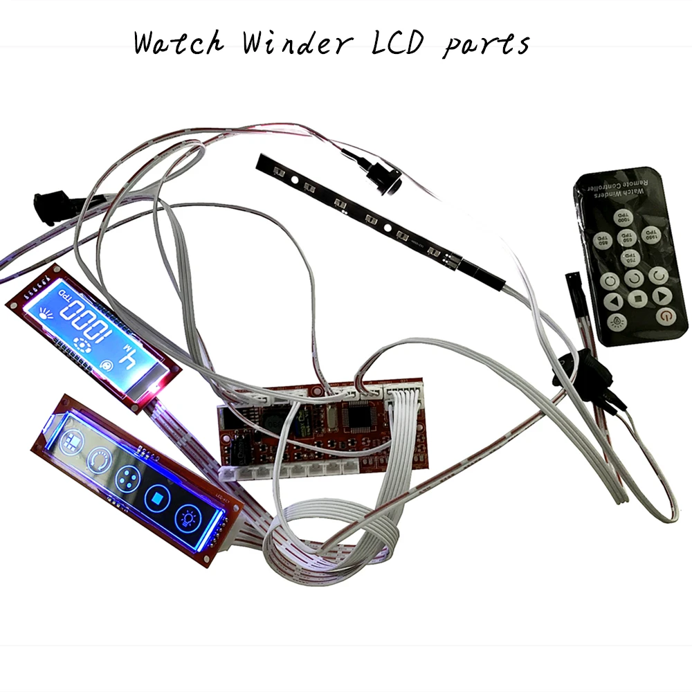 Watch Winder display rack LCD Circuit Board + LED Remote Control Parts