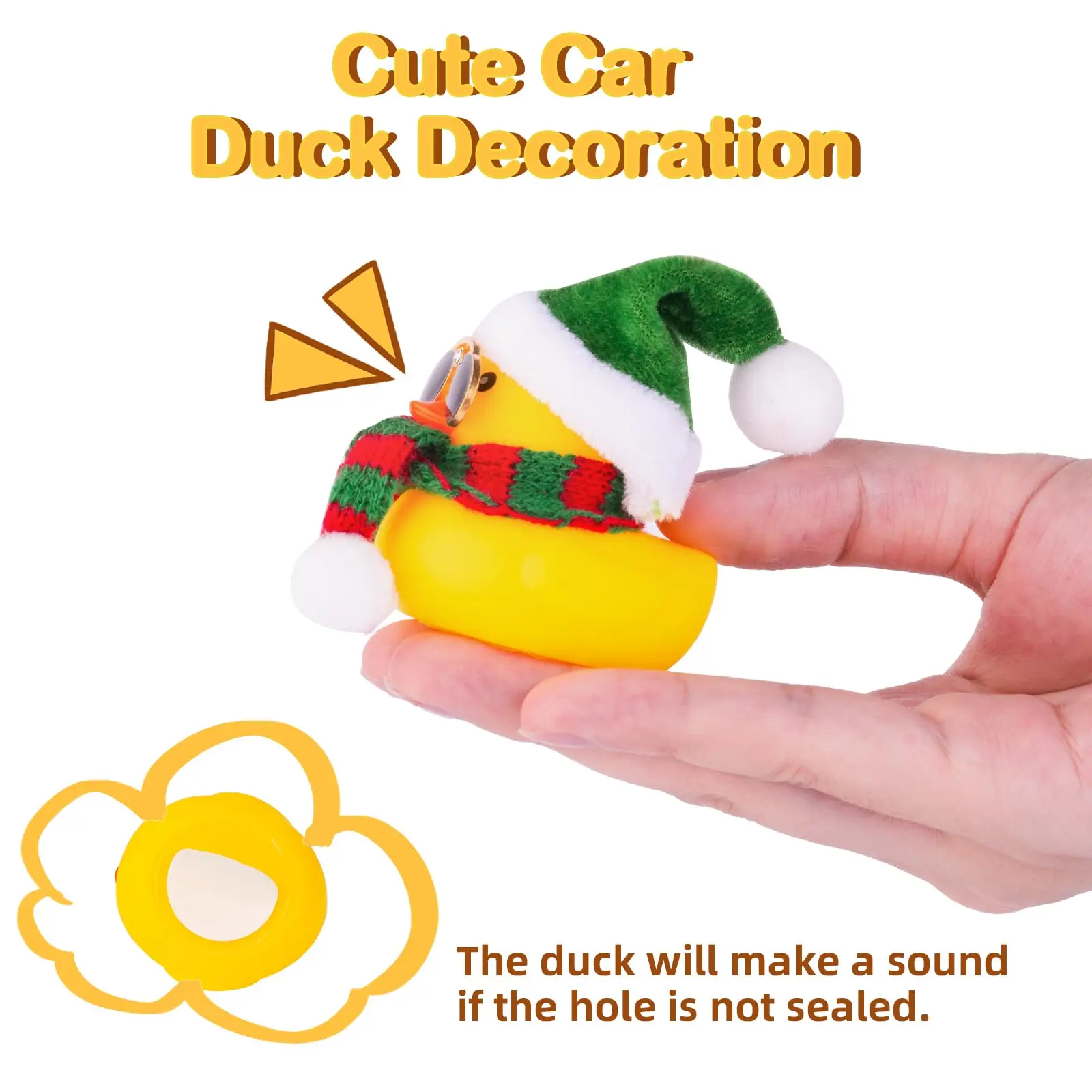 Christmas Rubber Duck Car Duck Ornaments Yellow Duck Car Dashboard Decorations for Christmas Decor and Home Decoration 5
