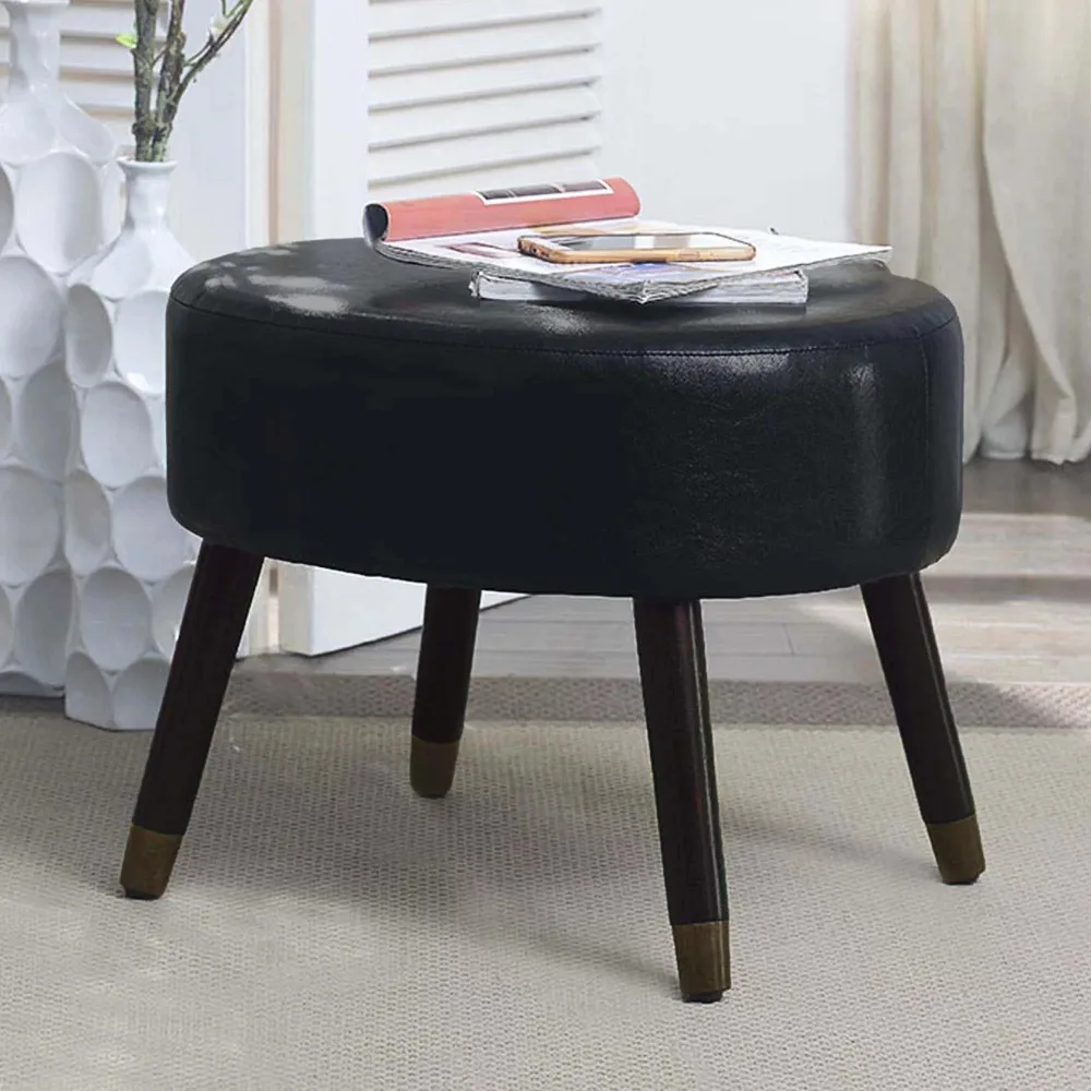 

Foot Stool Mobile Black Mid Century Oval Ottoman Stool Living Room Furniture Home Free Shipping