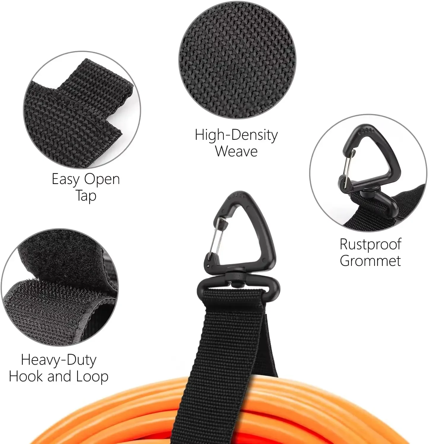 Rotating Buckle Cord Organizer - Durable Nylon Storage Straps