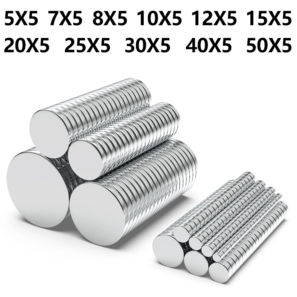 

Super Strong Magnet 5x5,7x5,8x5,10x5,12x5,15x5,20x5,25x5,30x5mm N35 Round Magnetic NdFeB Neodymium Magnet Powerful Disc imanes