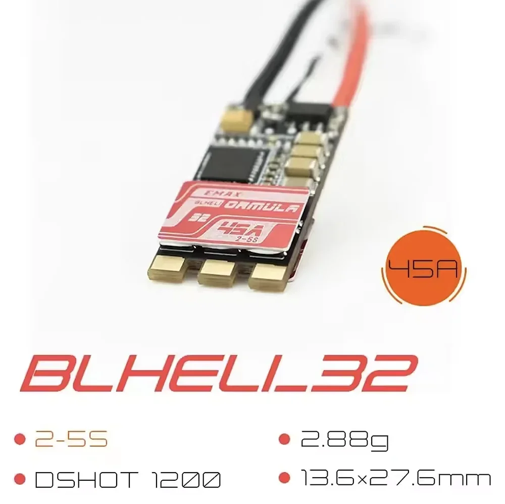 Hot EMAX Formula 45A Series ESC support BLHELI_32 2-5S for FPV RC plane thumbnail 2