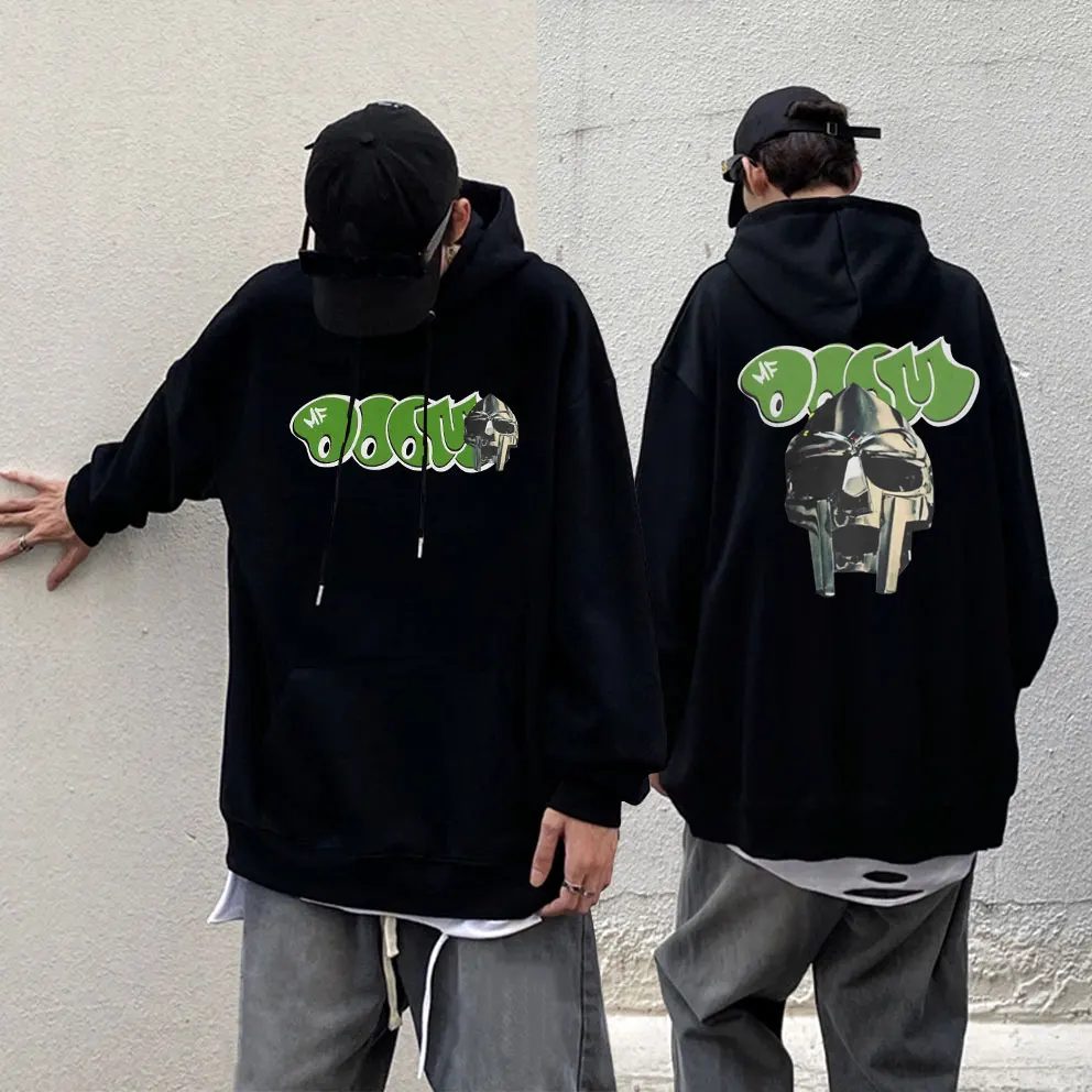 Rapper Mf Doom Madlib Madvanillain Mask Graphic Felpa Con Cappuccio Uomo Donna Hip Hop Felpa Oversize Moda Maschile Vintage Trend Felpe Con Cappuccio