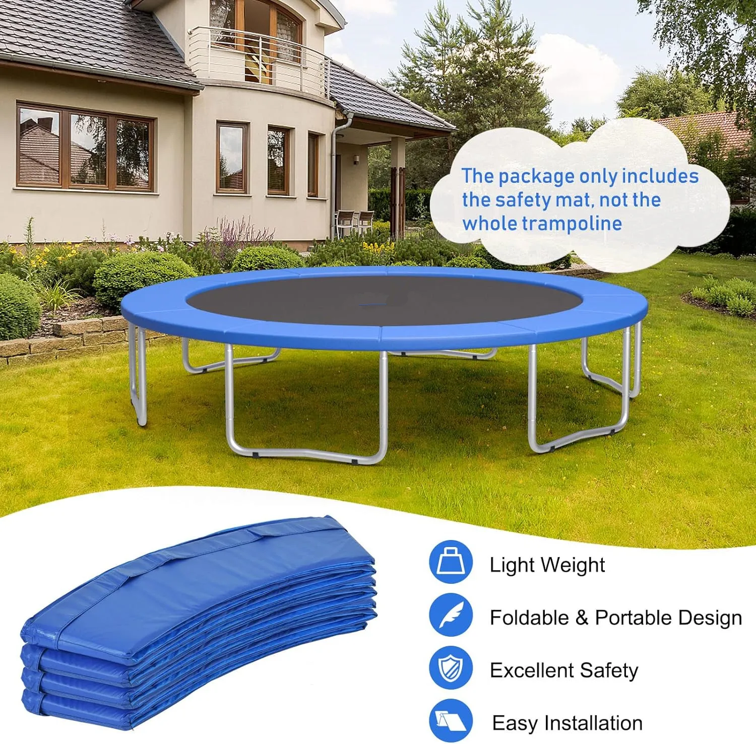 Trampoline Safety Pad 6/8/10 Ft Round Trampoline Spring Padding Surround Spring Foam Cover Waterproof Replacement Pad trampoline protective cover