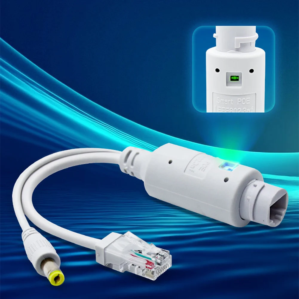 48V 12V POE 스플리터 어댑터 방수 비디오 및 전원 어댑터 케이블 IEEE802.3af/at 호환 공급 모듈 인젝터 익스텐더