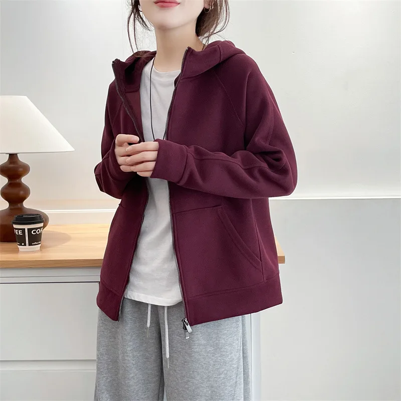XXXXL Autumn New Simple And Casual Hooded ZIP-UP Sweatshirt Jacket Fashion Plus Size Women's Hoodies