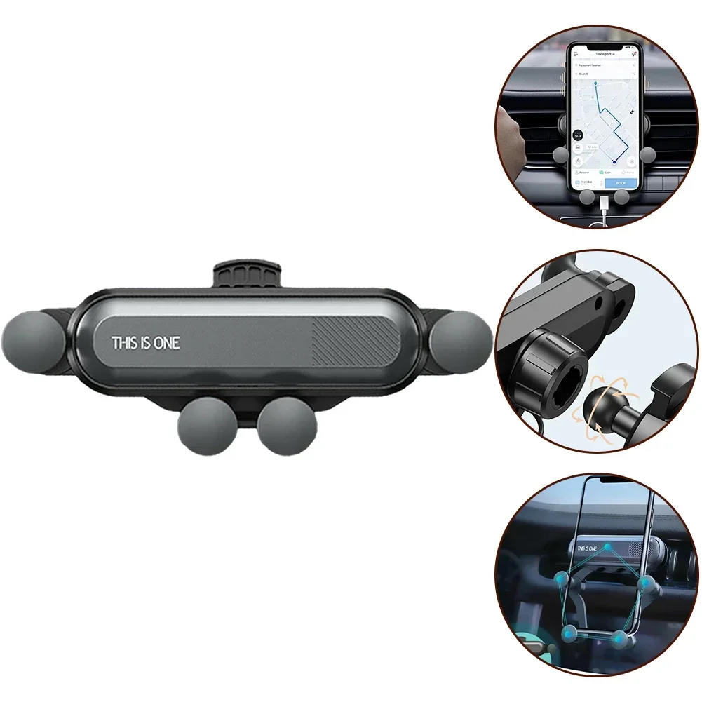 1pc Universal Gravity Car Mobile Phone Holder Ultra-thin & Scratch-resistant Air Vent Stand Cradle Mount Bracket For 4.7-6.5inch