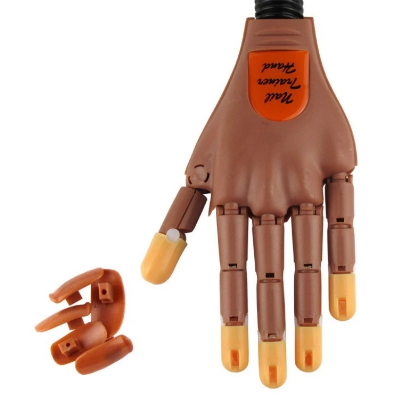 

Fake Hand for Nails Silicone Practice Training Nail Manicure Hands Fingers Nailart Supports Gel Finger Fingernail Particar Tools