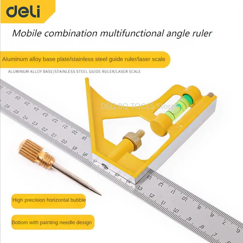 DELI-12-inch-300mm-Adjustable-Combination-Square-Angle-Ruler-45-90 ...