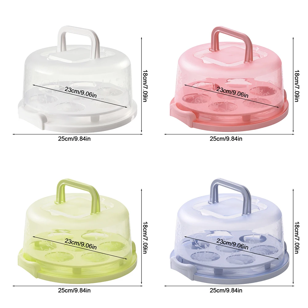 8 Inch Cake Holder with Lid and Handle Cake Container Portable Pie Carrier for Any 6-8 Inch Cake Storing