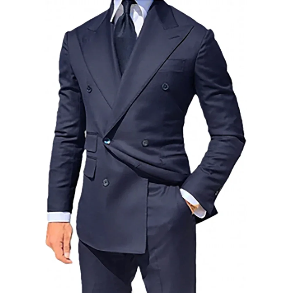 Formal Suit Men Suits 2 Pieces Set Fashion Casual Business Formal Wedding Groom Suit Coat Blazer Trousers