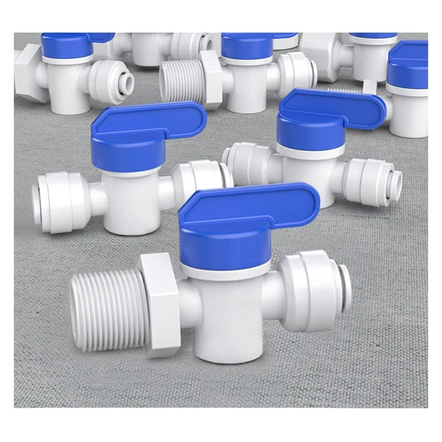 1/4 "3/8" 1/2 "ชายหญิงด้ายวาล์ว RO Backwash FITTING SWITCH Quick Connector กรองน้ํา Recerse Osmosis อะไหล่ 3