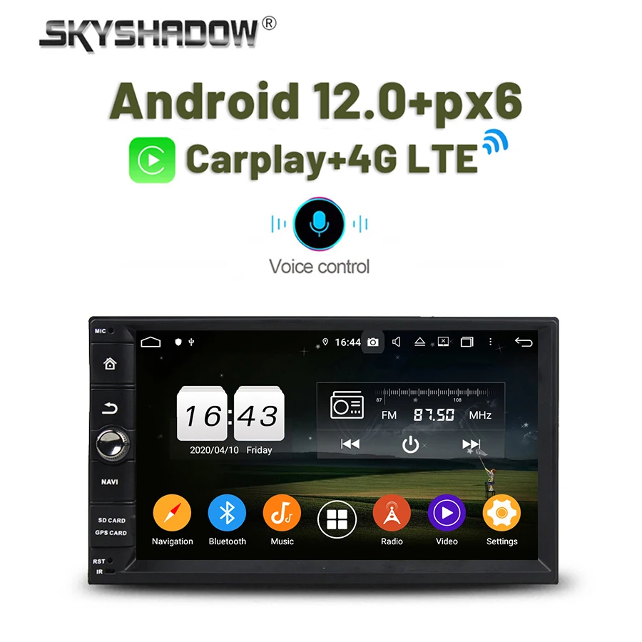 

Автомобильный DVD-плеер Carplay PX6 DSP IPS Android 12,0 8G + 128G для универсального автомобиля GPS карта RDS радио Wifi Bluetooth 5,0 DVR камера TPMS OBD