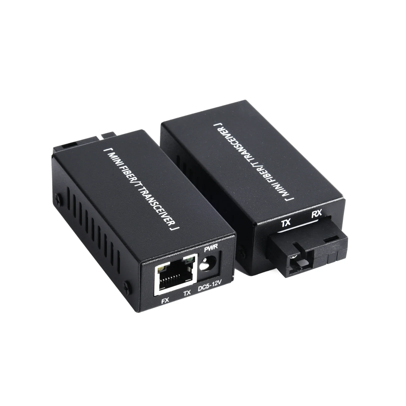 Mini Gigabit Fiber Media Converter 1 Pair 100/1000Mbps Fiber Transceiver SC to RJ45 Ethernet Switch 20Km With Power Adapter