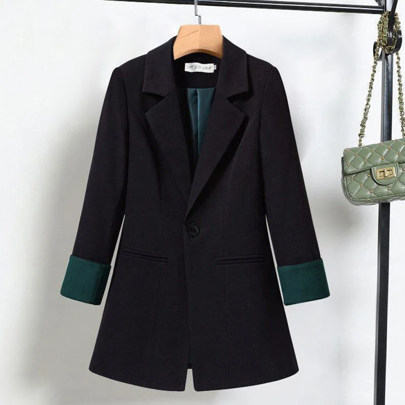 Elegant Solid Color Button Spliced Pockets All-match Blazer Women Clothing 2023 Autumn New Casual Tops Loose Office Lady Blazers