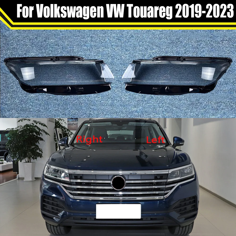 Auto Transparent Light Housing Lamp Case For Volkswagen VW Touareg 2019-2023 Front Car Headlight Glass Lens Cover Shade Shell