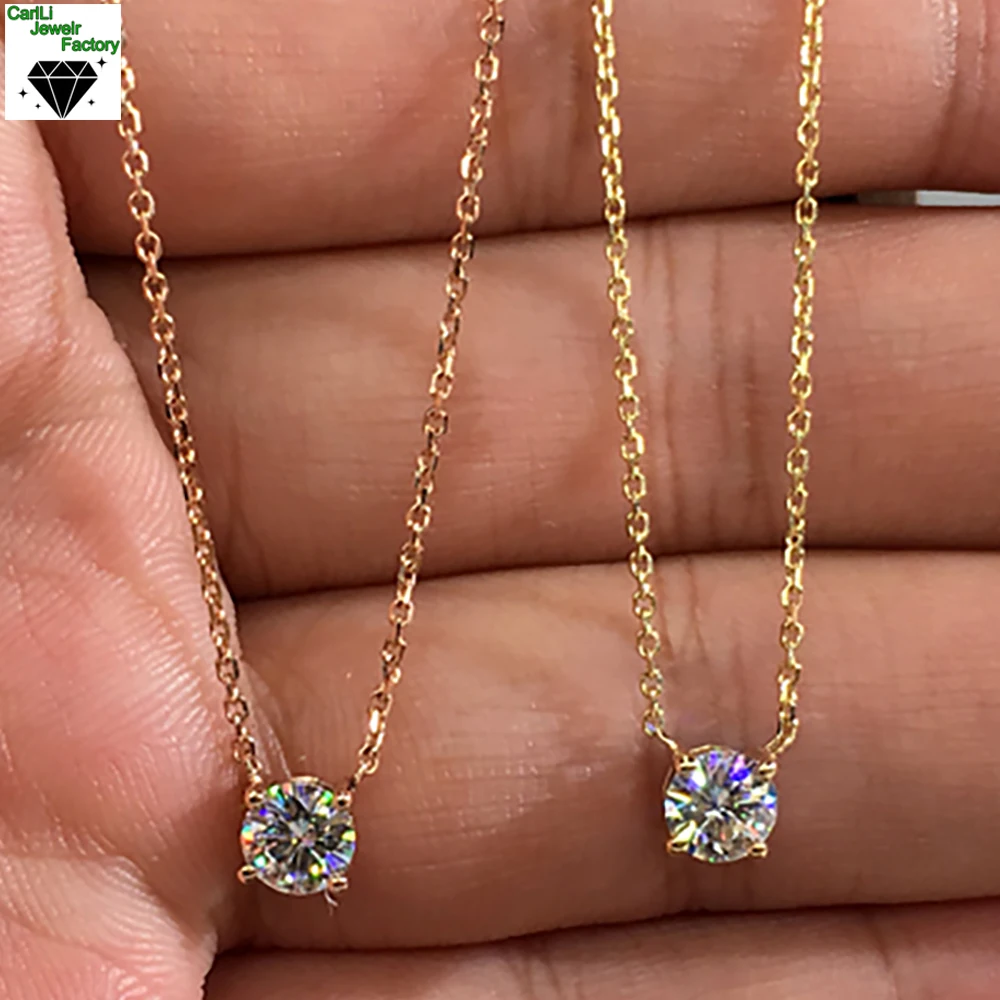 Buy 0.5 Ct Brilliant Round Cut Solitaire Designer Genuine Flawless VVS1  Moissanite 14K 18K Rose Gold Pendant With 16 Chain Online in India - Etsy