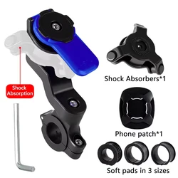 Universal Bike and Motorcycle Phone Mount - Secure Handlebar Cell Phone Holder and E - Bike Scooter Clip (Blue Holder Pro Max)