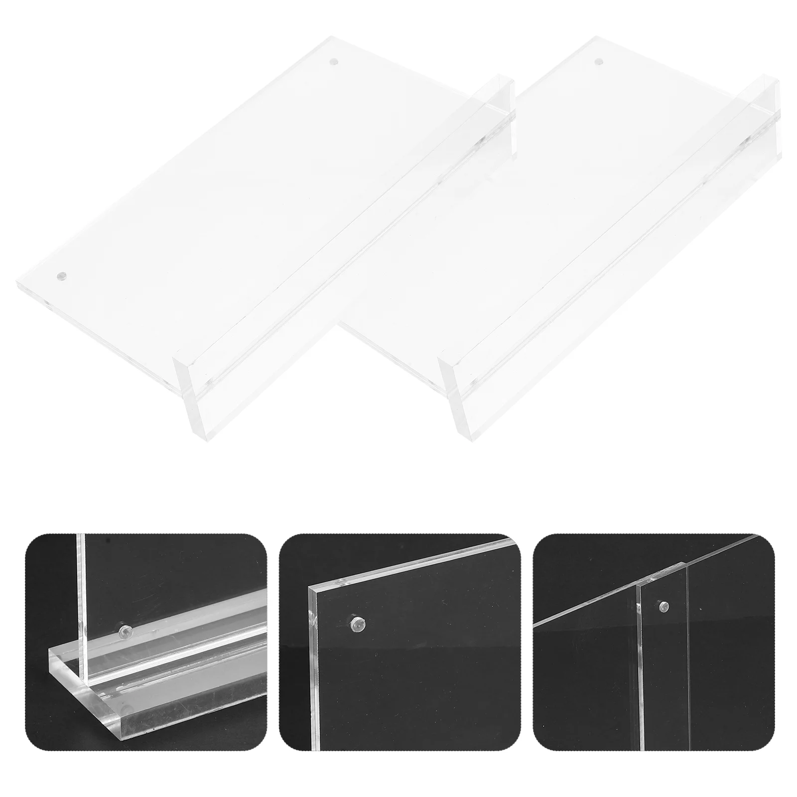 2 Pcs Transparent Banknote Display Rack Desktop Sign Holder Board Multifunction Restaurant Menu Magnet display board sign holder stand menu shelves slight desktop storage rack the poster stands for