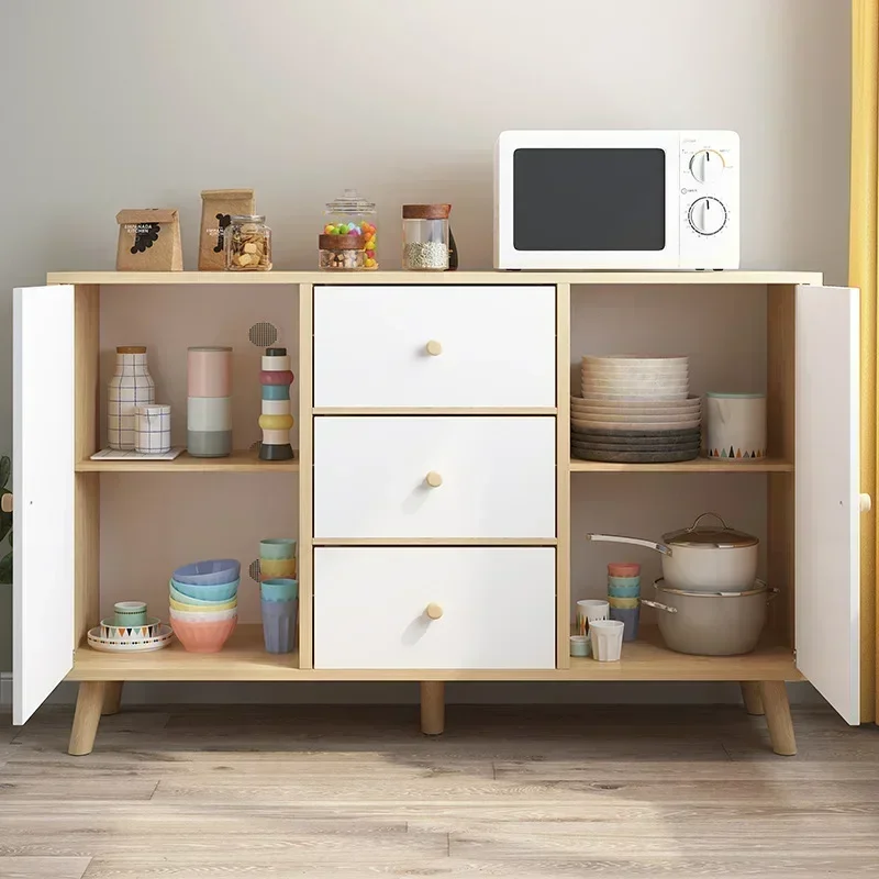 Simple Display Sideboard Cabinets Kitchen Drawer Filing Coffee et Rattan Sideboard Storage Cabinet Dining Room Furniture