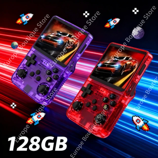 R36S Handheld Game Players 20000+ Games Portable Game Console 64/128GB Retro Games Emulators 3.5in IPS Screen Support Wholesale