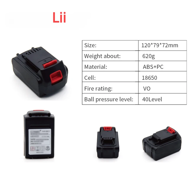 Lithium Ion 20V Rechargeable Batteries for Black Decker LBXR20 BL2018  Cordless Power Tools 4.0/5.0/6.0Ah Replacement Battery - AliExpress