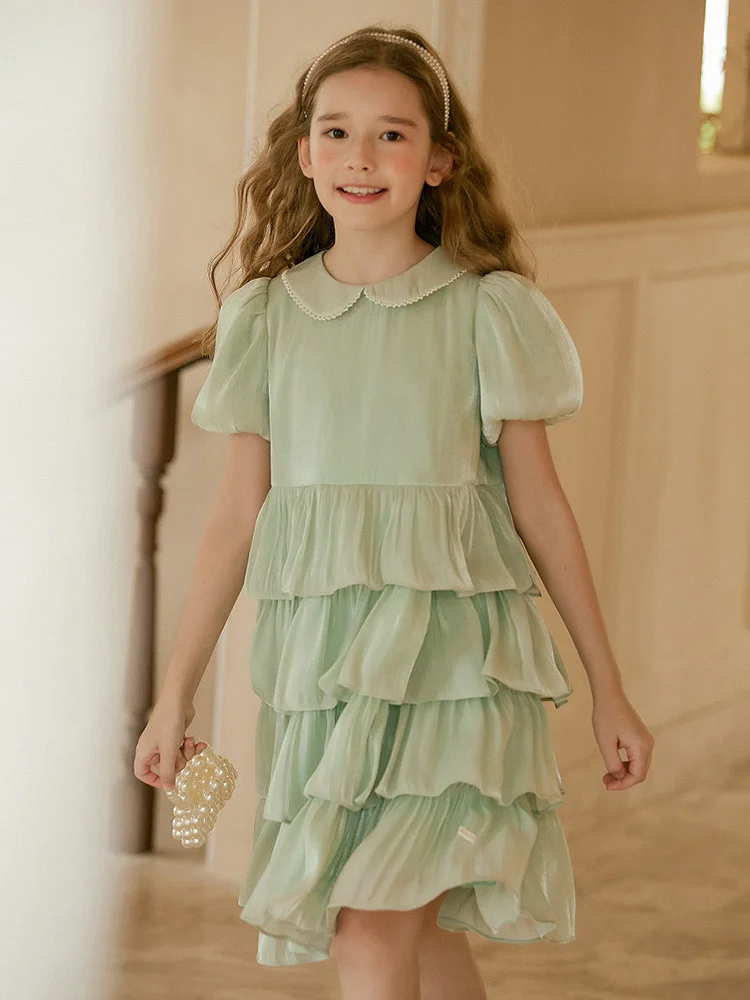 Baby Girls Dresses Short Puff Sleeve Light Green Fashion Princess Clothing  2022 Summer 3T 12T Prom Party Bridesmaid Kawaii Dress - AliExpress 1501
