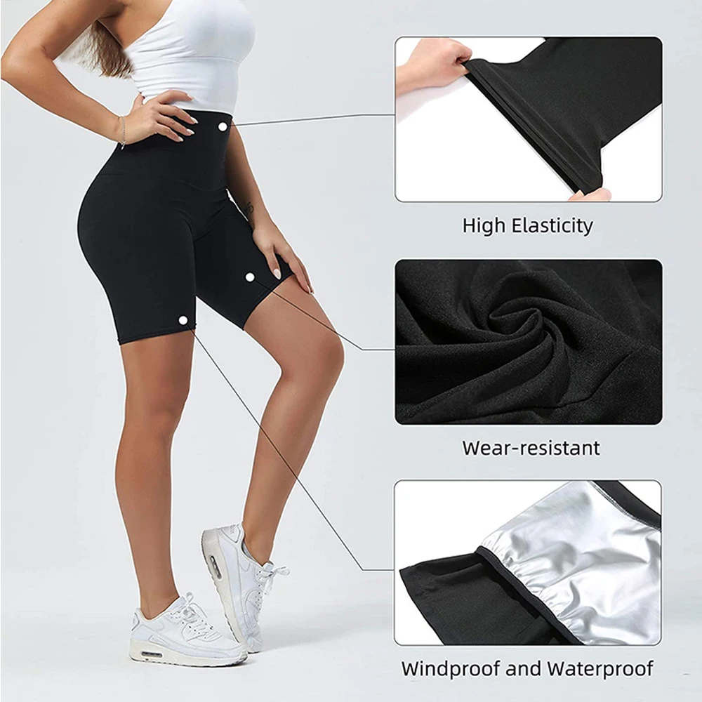 Womens Hot Thermo Body Shaper, Slimming Capri Pants, Thighs Fat Burner, Best  Workout Sauna Suit, High Waist Tummy Control Shapewear for Weight Loss,  Black 