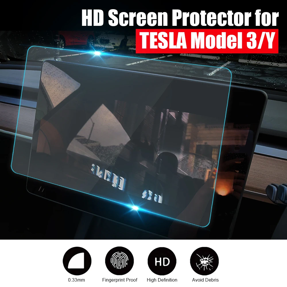 

Закаленное стекло протектор экрана центр управления для Tesla модель 3/Y 2021 матовая HD защитная пленка с антибликовым покрытием