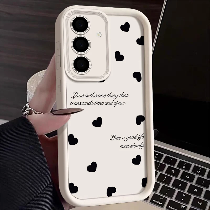 Luxury Black Love Heart Phone Case - Elegant Protective Cover