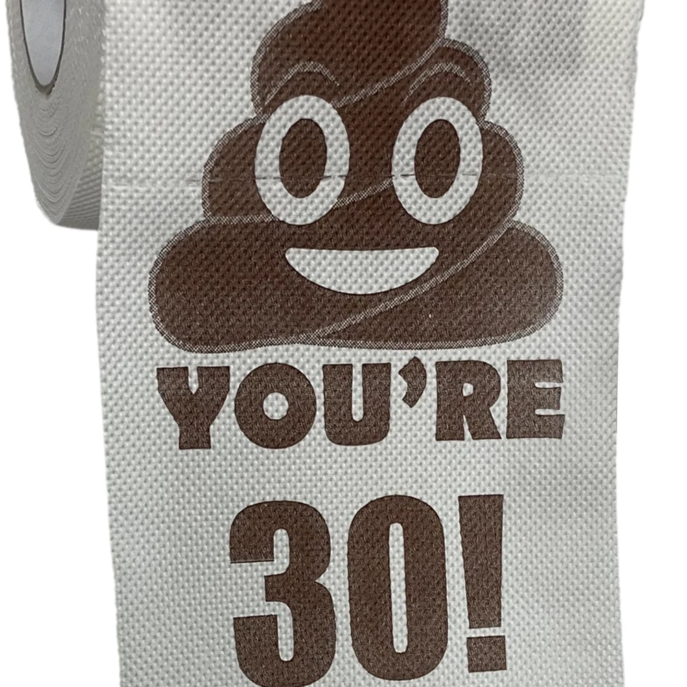 Poop Printed Happy Prank Toilet Paper 30st Birthday Decorations Toilet Paper Holy You're 30 Printed Party Supplies toilet roll paper