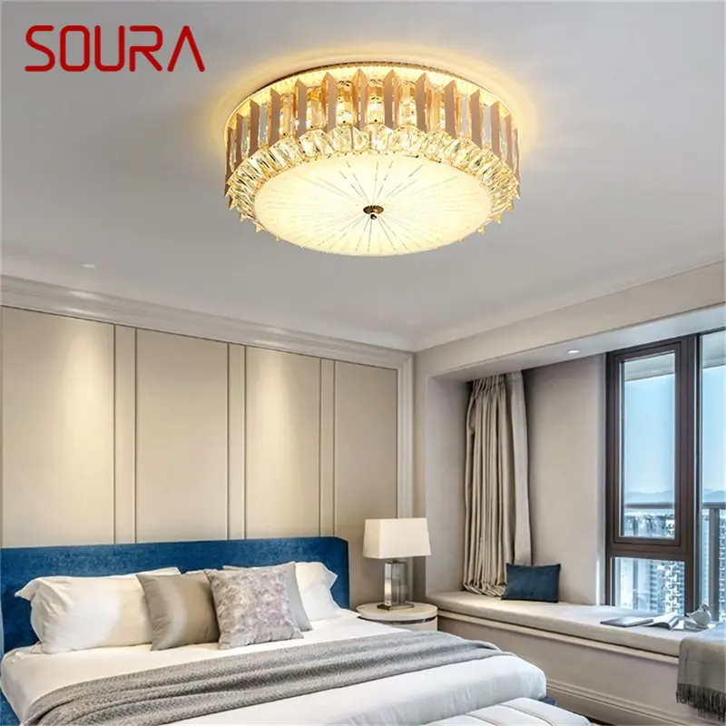 

SOURA Contemporary Ceiling Light LED Luxury Crystal Lamp Fixtures Home For Dining Room Decoration