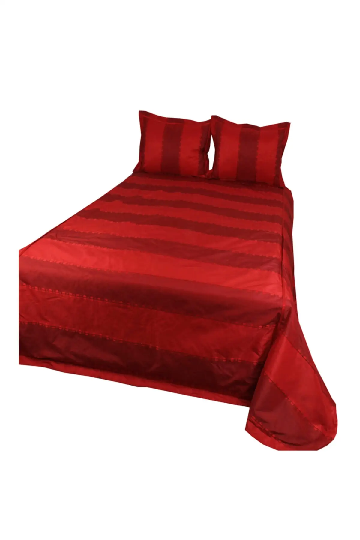 

Taffeta Red Burgundy Striped 265x265 Bed Cover 50x70 2 Pcs Pillowcases Set Jacquard 260x265 One Size Without Sheets