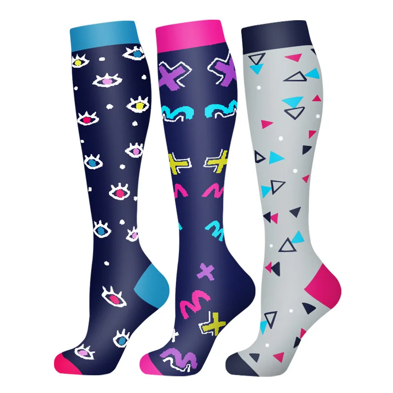 Compression Socks for Outdoor Sports - Calf Support & Swelling Relief (3 Pairs)
