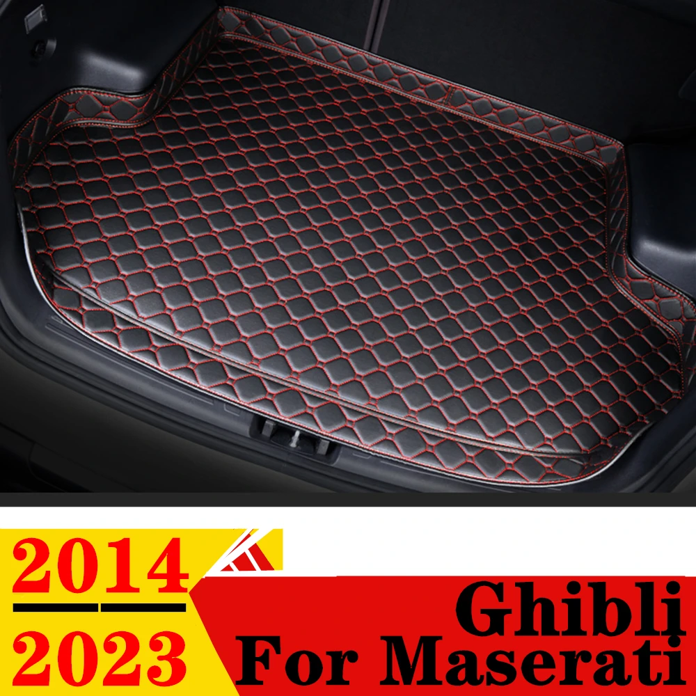 

Коврик для багажника автомобиля для Maserati ghilii 2014, 15-2023, высокая сторона, водонепроницаемый задний коврик для груза, коврик, автомобильные аксессуары, подкладка для багажника