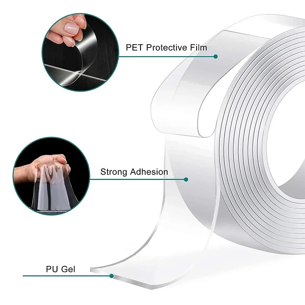 Nano Tape Super Strong Double Sided Extra Strong Nastro Adesivo Antiscivolo Nastro Trasparente Impermeabile Per Cucina Bagno