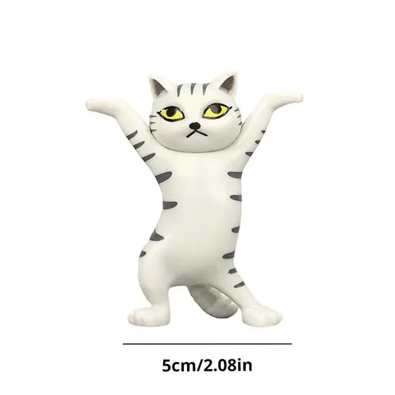5 PCs Dancing Cat Figure Decoration Animation Cat Model Fashion Toy Enchanting Cat Capsule Toy Doll Cake Decoration 6
