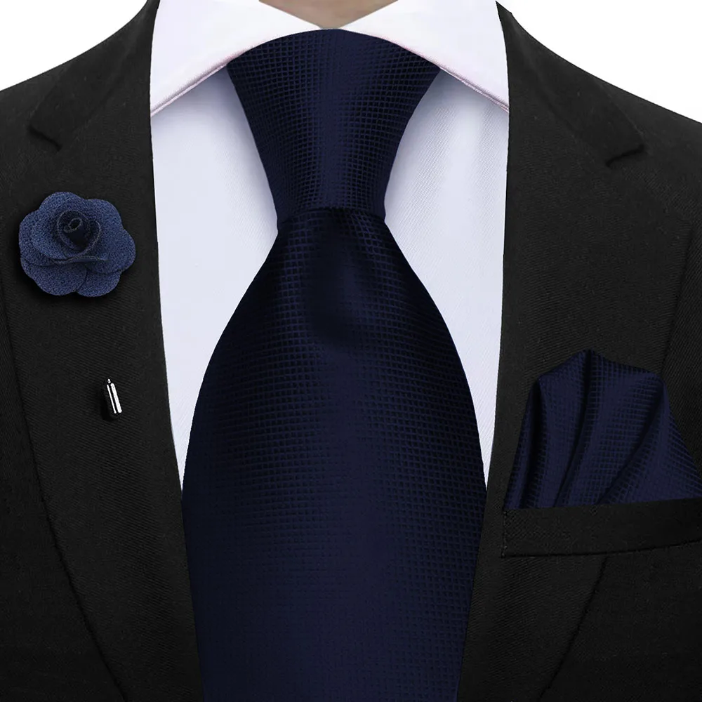 Elegant Peacock Blue Plaid Men's Accessory Set - Tie & Pocket Square Collection