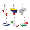 Fit Original Pan Charm Bracelet 925 Sterling Silver Love Country Red White Peru Flag Map Beads For Making Women Berloque 1