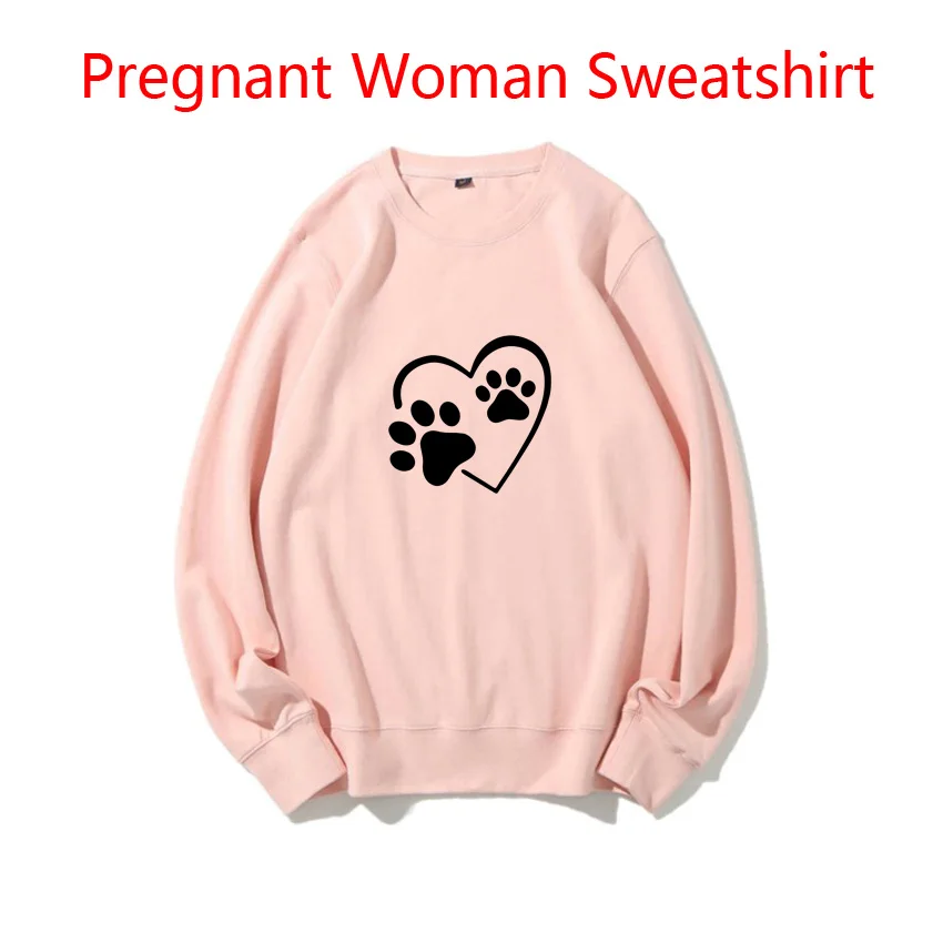 

Fashion Korean Version Maternity Women Sweaters Dog Paw Funny Sweet Cartoon Fashion Print Pullover Pregnant Woman Sweatshirt