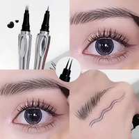 Ultra-fine 2 Point Silver Eyebrow Pen Liquid Wild Eyebrow Tattoo Waterproof 2 Fork Silkworm Brow Pen Easy To Grip Eye Makeup 2