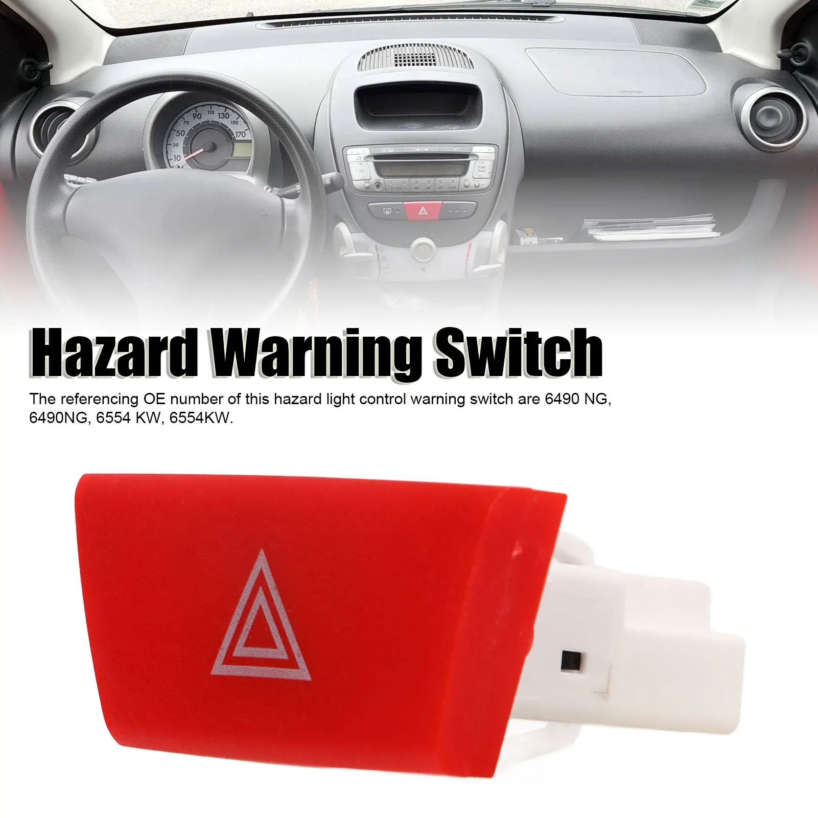 6490.NG Hazard Warning Switch For Peugeot 107 C1 Aygo Mk1 2005-2014 Hazard  Light Control Warning Emergency Lamp Switch - AliExpress