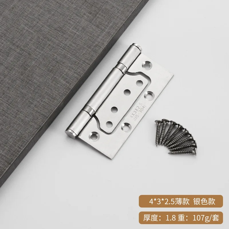 Stainless Steel Hinge for Bedroom Bathroom Wooden Door 4 Inches 5 Inches