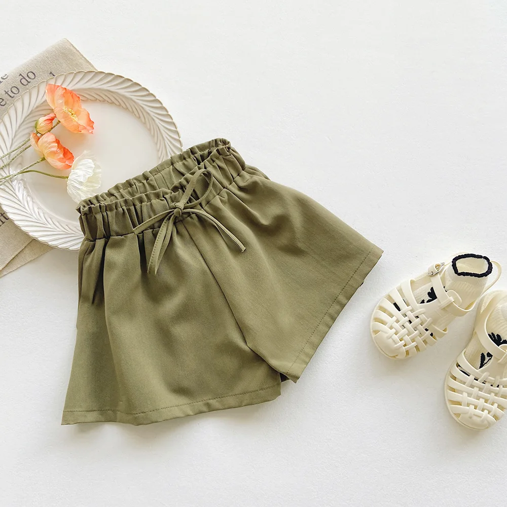 2-8T Summer Infant Shorts for Girls Loose Toddler Kid Shorts Baby Clothes Casual Solid New Short Pants Chidrens Trousers