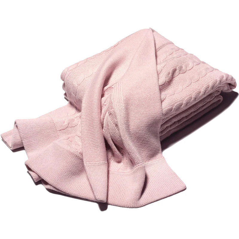 

Cable Knit Super Soft Pure Cashmere Throw Blanket