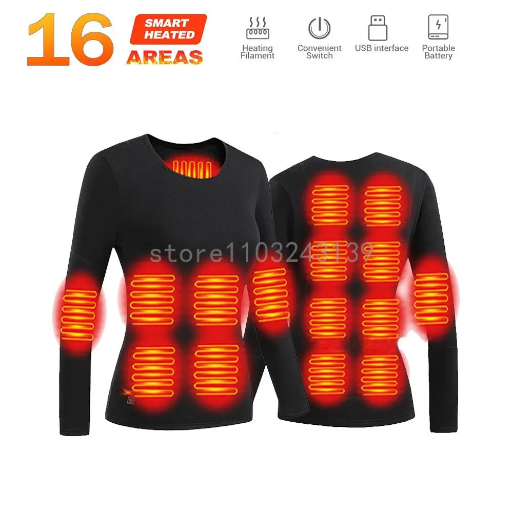 thumbnail image 1 of Conjunto de ropa interior con calefacción eléctrica para invierno, chaqueta de motocicleta, chaqueta autocalentable, pantalones y calzoncillos largos térmicos de polar para hombre, 1 of 5