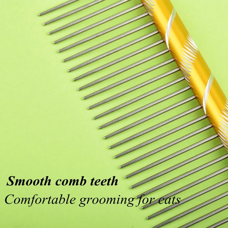 6 Colored Pet Dog Comb Straight Comb Cat Cleaning Brush 16/19/20/25cm Stainless Steel Lightweight Pets Cat Grooming Combs Dogs 6