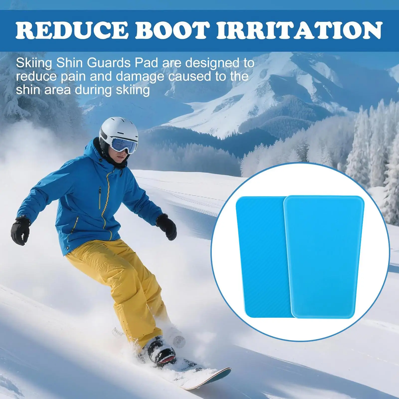2pcs Snowboard Shin Guards Thick Foam Padding Wide Protective Leg Pads ...