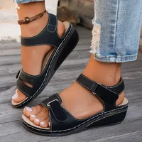Femmes sandales été nouveau bout ouvert mode sandales 2025 nouveau doux Sexy boucle compensée chaussures orthopédiques femme Sandalias De Mujer 5