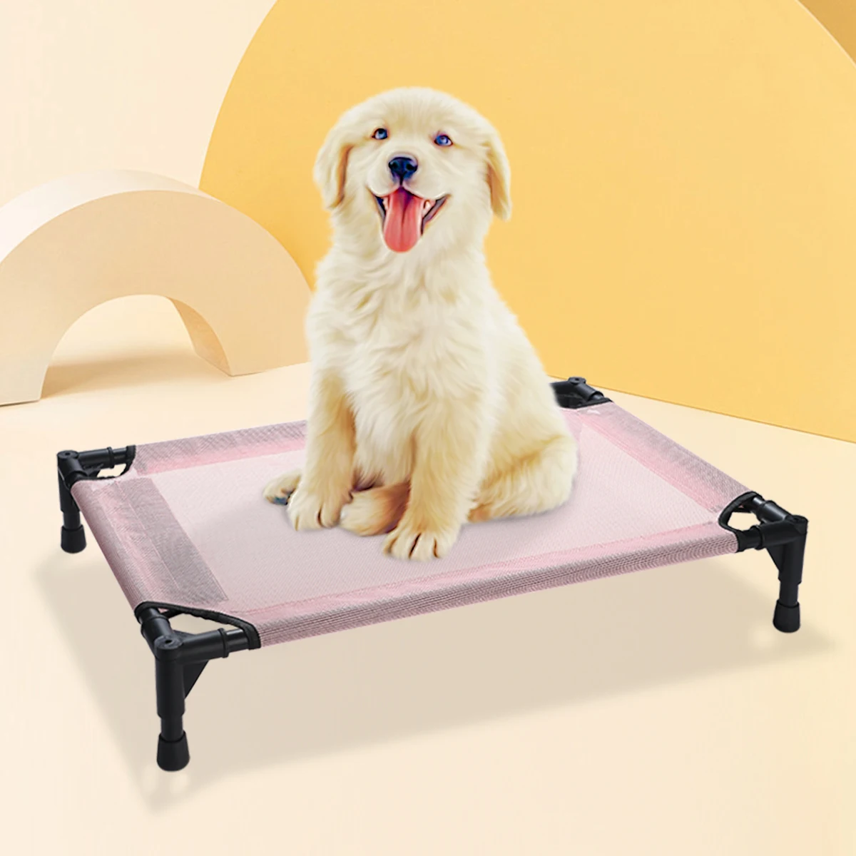 Portable luxury chew proof elevated aluminum dog bed frame elevated cooling pet dog cot bed